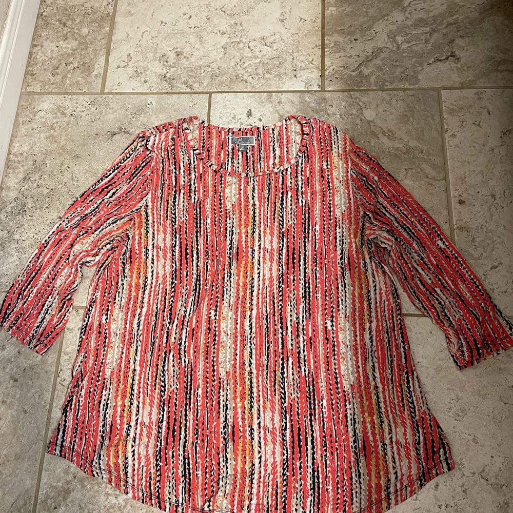 JM Collection Multicolor Striped Blouse